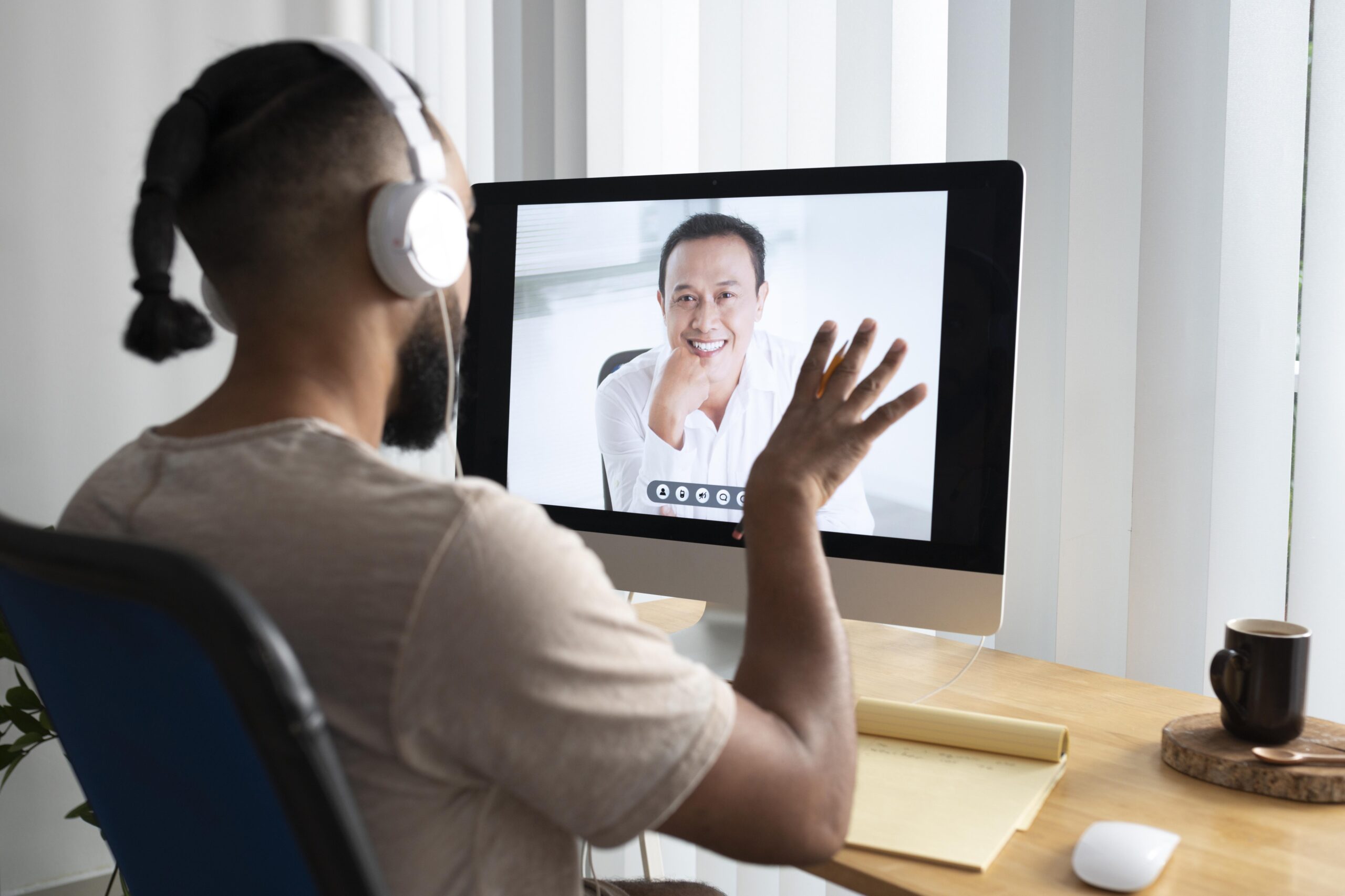 Trucker meeting virtually with a Substance Abuse Professional